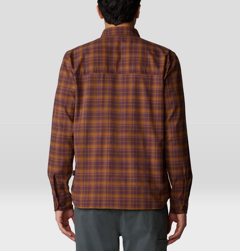 Men's Voyager One Long Sleeve Flannel, Color: Blackberry Trad Plaid, image 2