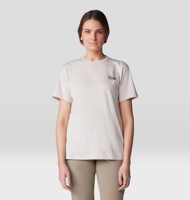Women's MHW Logo Box Short Sleeve, Color: Talc, image 1