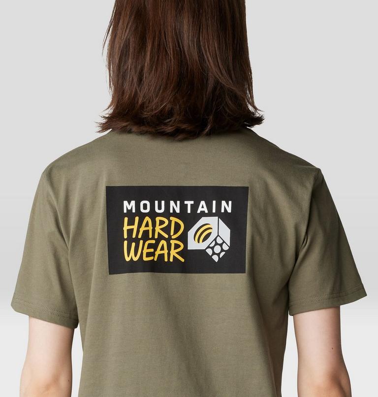 Women's MHW Logo Box Short Sleeve, Color: Stone Green, image 5