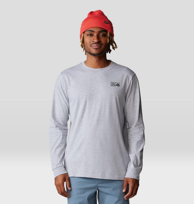Men's MHW Back Logo Long Sleeve, Color: Hardwear Grey Heather, image 6
