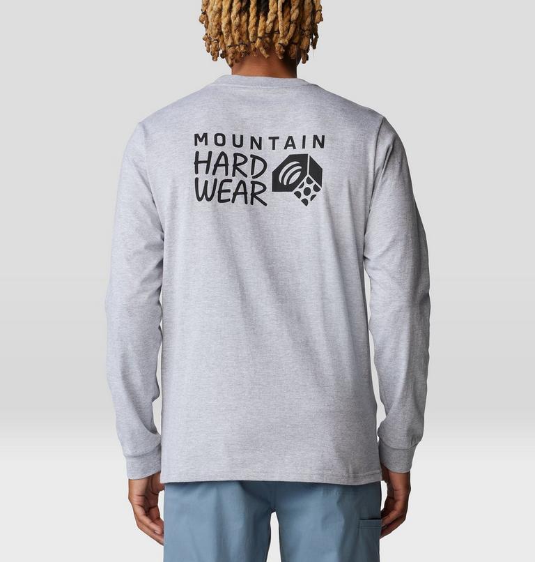 Men's MHW Back Logo Long Sleeve, Color: Hardwear Grey Heather, image 2