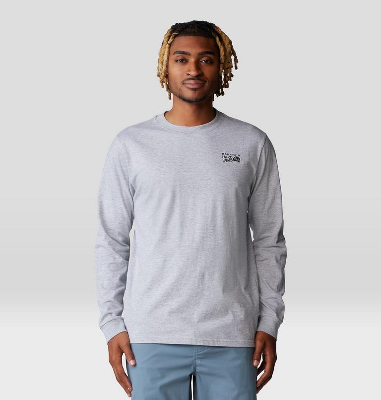 Men's MHW Back Logo Long Sleeve, Color: Hardwear Grey Heather, image 1