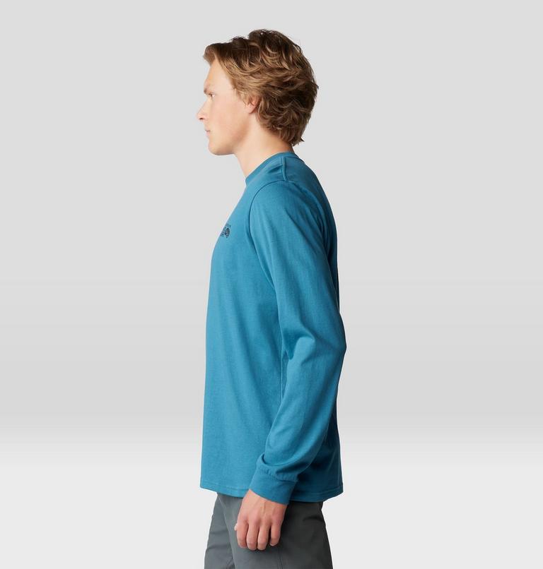 Men's MHW Box Logo Long Sleeve, Color: Baltic Blue, image 3