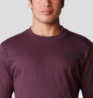 Men's MHW Box Logo Long Sleeve, Color: Blackberry, image 4