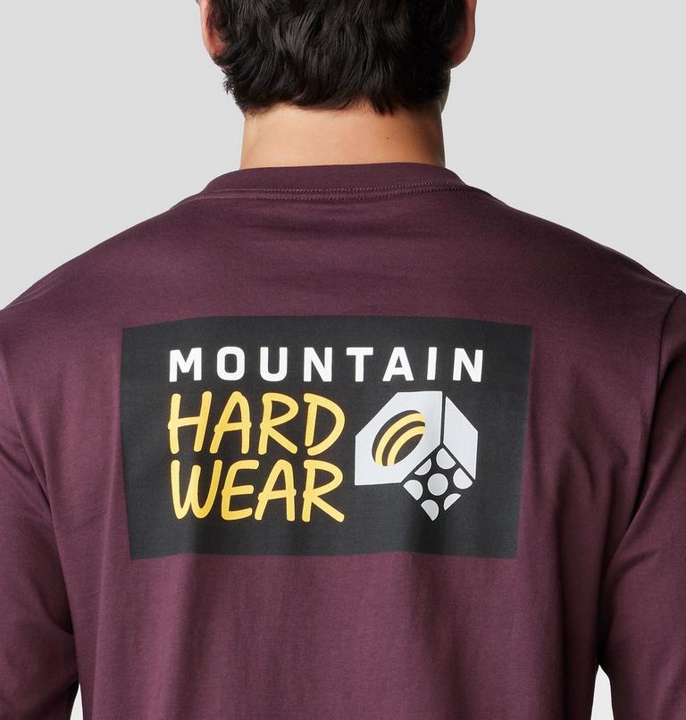 Men's MHW Box Logo Long Sleeve, Color: Blackberry, image 5