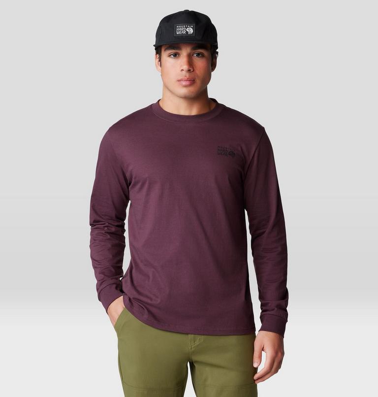 Men's MHW Box Logo Long Sleeve, Color: Blackberry, image 6