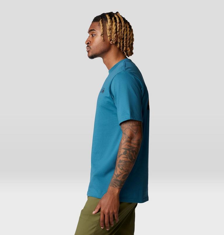 Men's MHW Box Logo Short Sleeve, Color: Baltic Blue, image 3