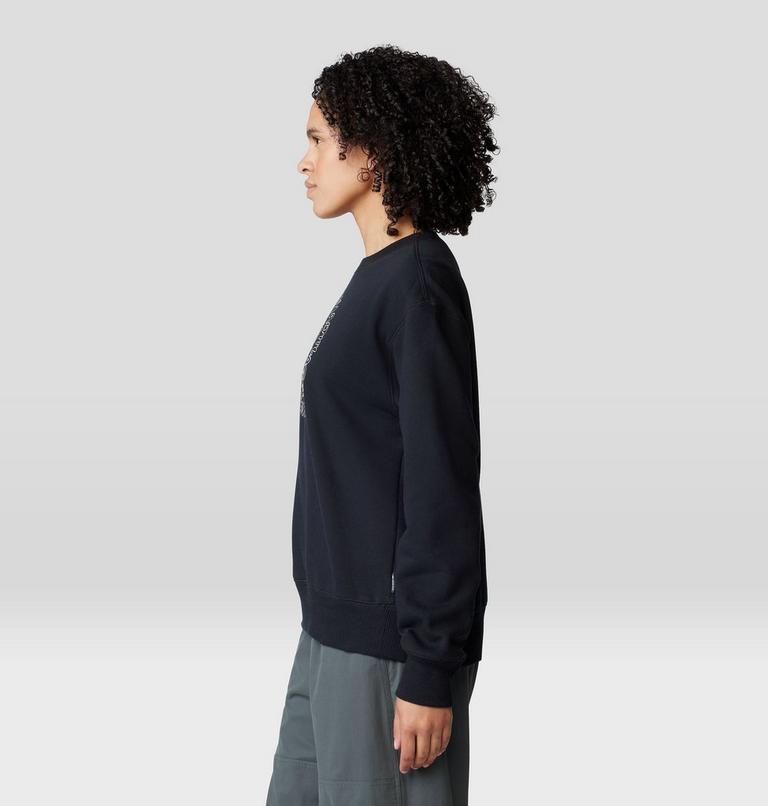 Women's Type Swirl Crew Sweatshirt, Color: Black, image 3