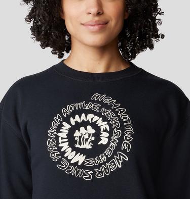 Women's Type Swirl Crew Sweatshirt, Color: Black, image 4
