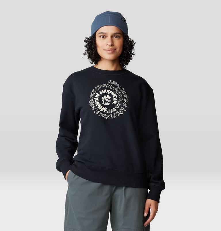 Women's Type Swirl Crew Sweatshirt, Color: Black, image 5