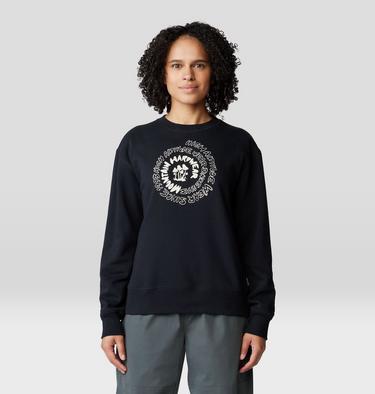 Women's Type Swirl Crew Sweatshirt, Color: Black, image 1