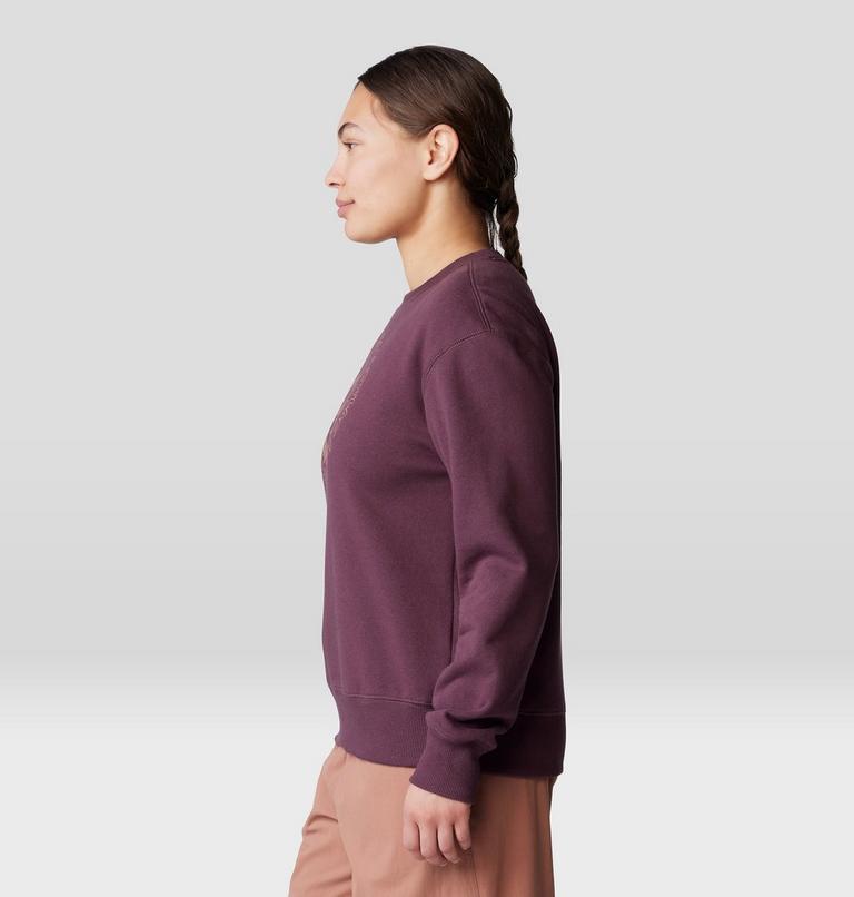 Women's Type Swirl Crew Sweatshirt, Color: Blackberry, image 3