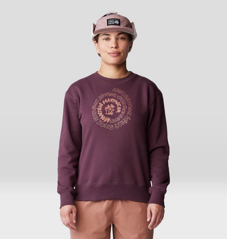 Women's Type Swirl Crew Sweatshirt, Color: Blackberry, image 1