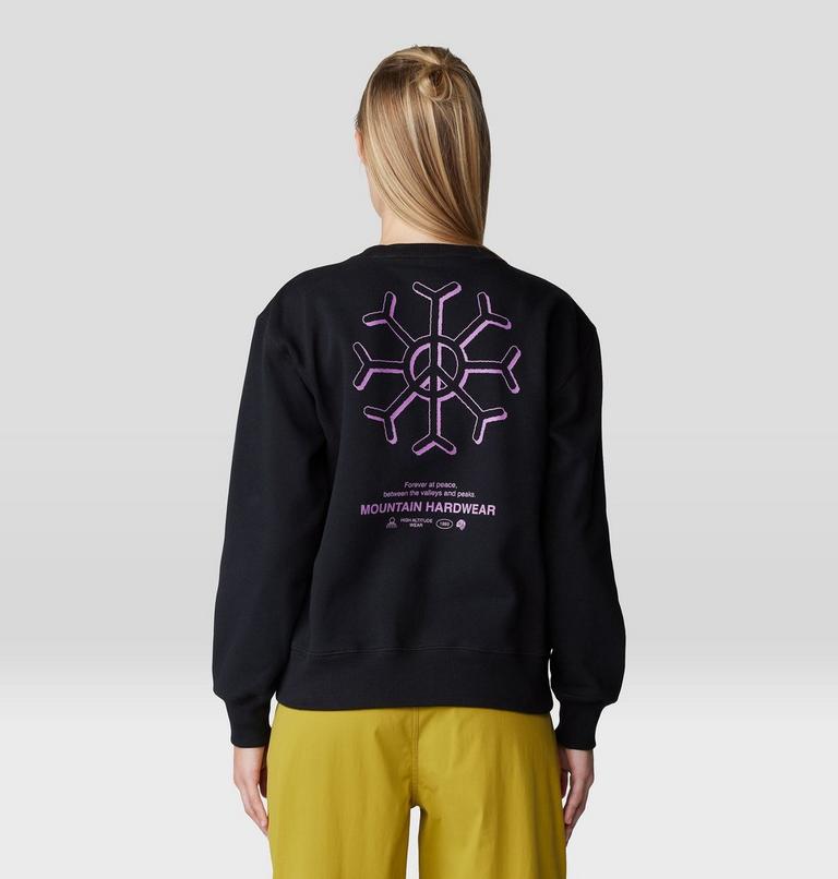 Women's Peace Crew Sweatshirt, Color: Black, image 2