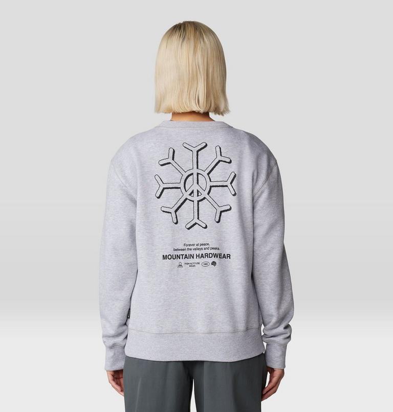 Women's Peace Crew Sweatshirt, Color: Hardwear Grey Heather, image 2