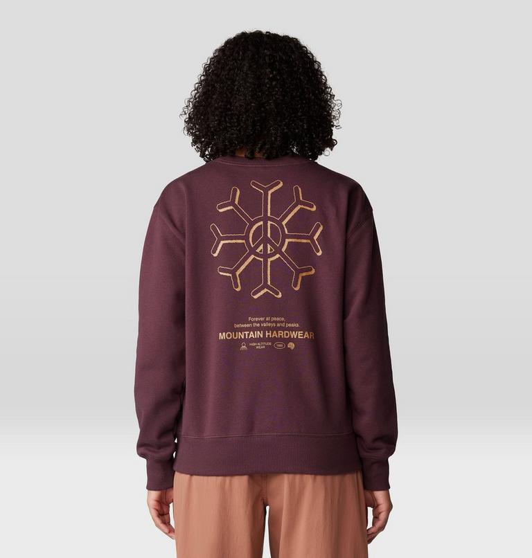 Women's Peace Crew Sweatshirt, Color: Blackberry, image 2