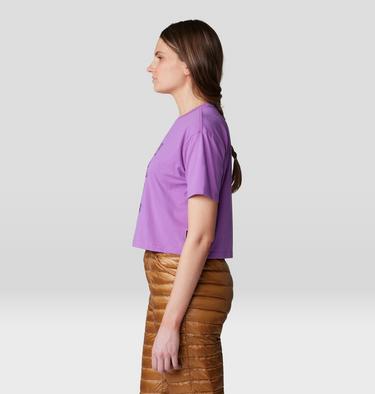 Women's Landmark Boxy Crop Short Sleeve, Color: Lilac Glow, image 7