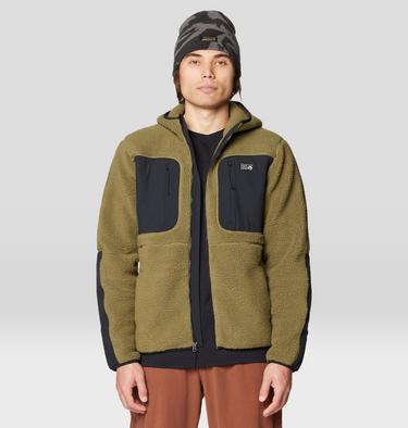 Men's HiCamp Fleece Hoody, Color: Combat Green, image 4