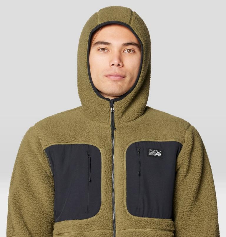 Men's HiCamp Fleece Hoody, Color: Combat Green, image 5