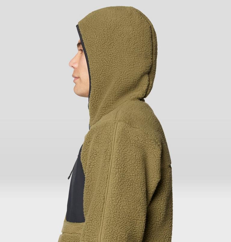 Men's HiCamp Fleece Hoody, Color: Combat Green, image 6