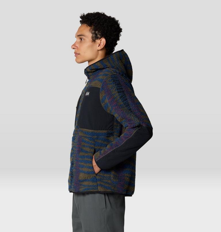 Men's HiCamp Fleece Printed Hoody, Color: Ridgeline Ridge Stripe Print, image 3