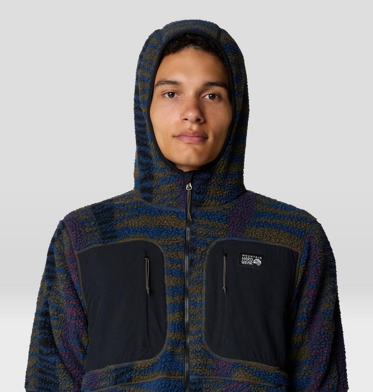 Men's HiCamp Fleece Printed Hoody, Color: Ridgeline Ridge Stripe Print, image 4