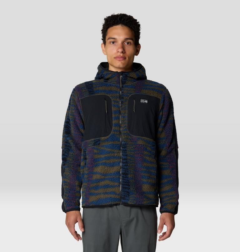Men's HiCamp Fleece Printed Hoody, Color: Ridgeline Ridge Stripe Print, image 1