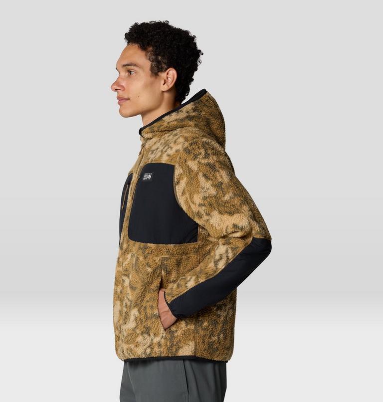 Men's HiCamp Fleece Printed Hoody, Color: Corozo Nut Forests Floor Print, image 3