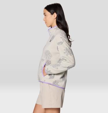 Women's Microchill Pullover, Color: Oyster Shell Screens Print, image 19