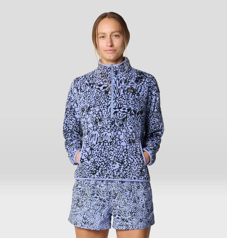 Women's Microchill Pullover, Color: Light Illusion Forager Print, image 6