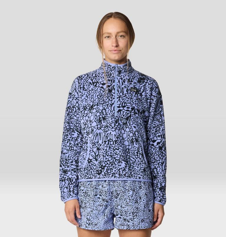Women's Microchill Pullover, Color: Light Illusion Forager Print, image 1