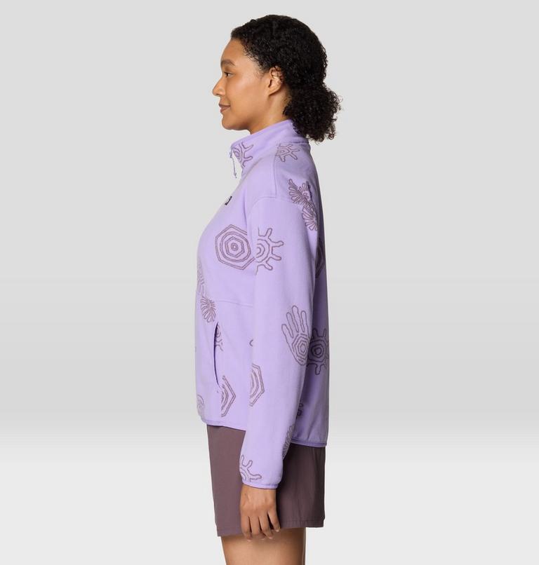 Women's Microchill Pullover, Color: Harbor Violet Screens Print, image 4