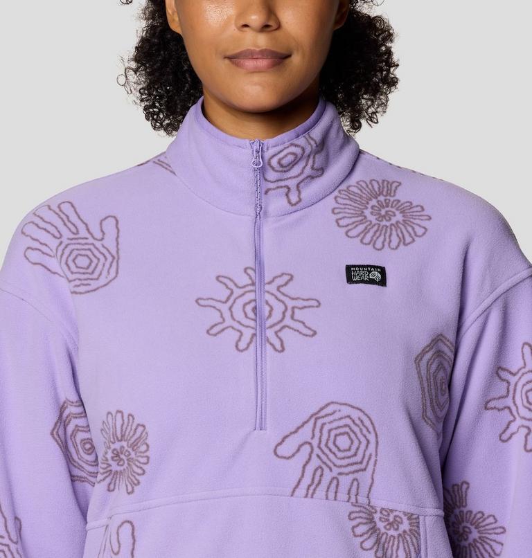 Women's Microchill Pullover, Color: Harbor Violet Screens Print, image 5