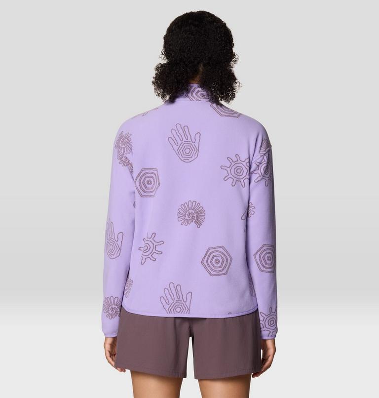 Women's Microchill Pullover, Color: Harbor Violet Screens Print, image 3
