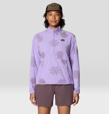 Women's Microchill Pullover, Color: Harbor Violet Screens Print, image 5