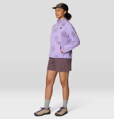 Women's Microchill Pullover, Color: Harbor Violet Screens Print, image 6
