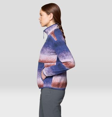 Women's Microchill Pullover, Color: Bourbon Brown Gradient Stripe, image 7