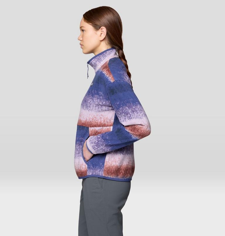 Women's Microchill Pullover, Color: Bourbon Brown Gradient Stripe, image 3