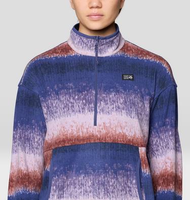 Women's Microchill Pullover, Color: Bourbon Brown Gradient Stripe, image 8