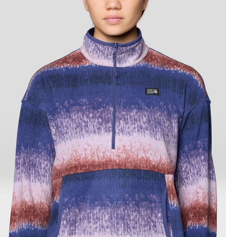 Women's Microchill Pullover, Color: Bourbon Brown Gradient Stripe, image 4