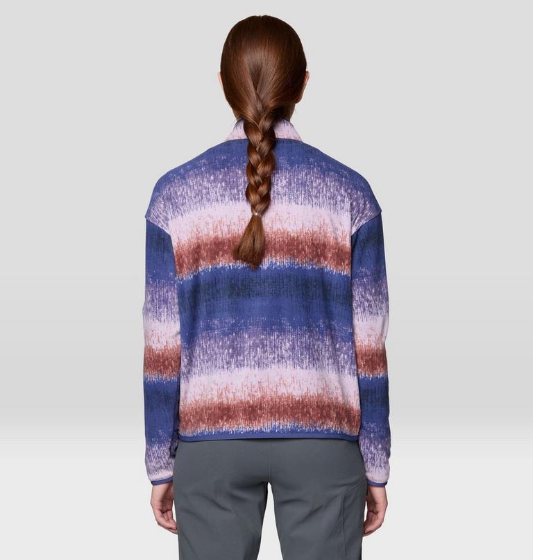 Women's Microchill Pullover, Color: Bourbon Brown Gradient Stripe, image 2