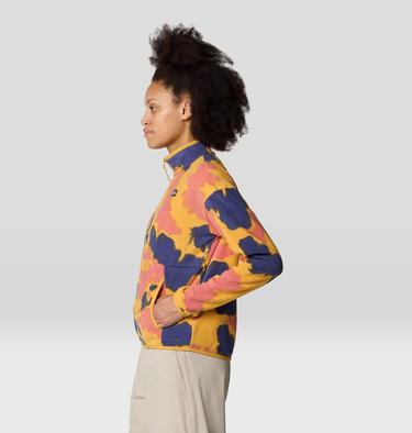 Women's Microchill Half Zip, Color: Sundown Gold Blissed Dye Print, image 8