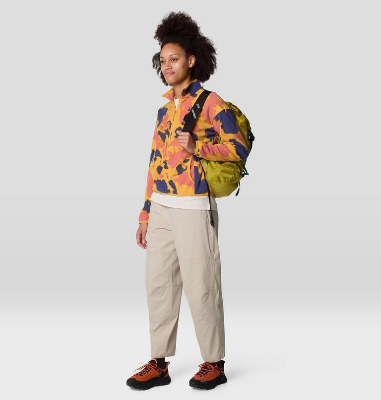 Women's Microchill Half Zip, Color: Sundown Gold Blissed Dye Print, image 2