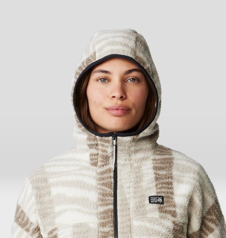 Women's HiCamp Fleece Printed Hoody, Color: Wild Oyster Ridge Stripe Print, image 4