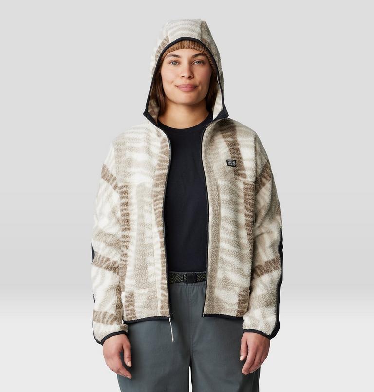 Women's HiCamp Fleece Printed Hoody, Color: Wild Oyster Ridge Stripe Print, image 5