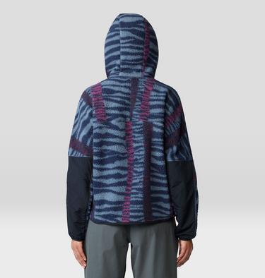 Women's HiCamp Fleece Printed Hoody, Color: Moon Blue Ridge Stripe Print, image 2