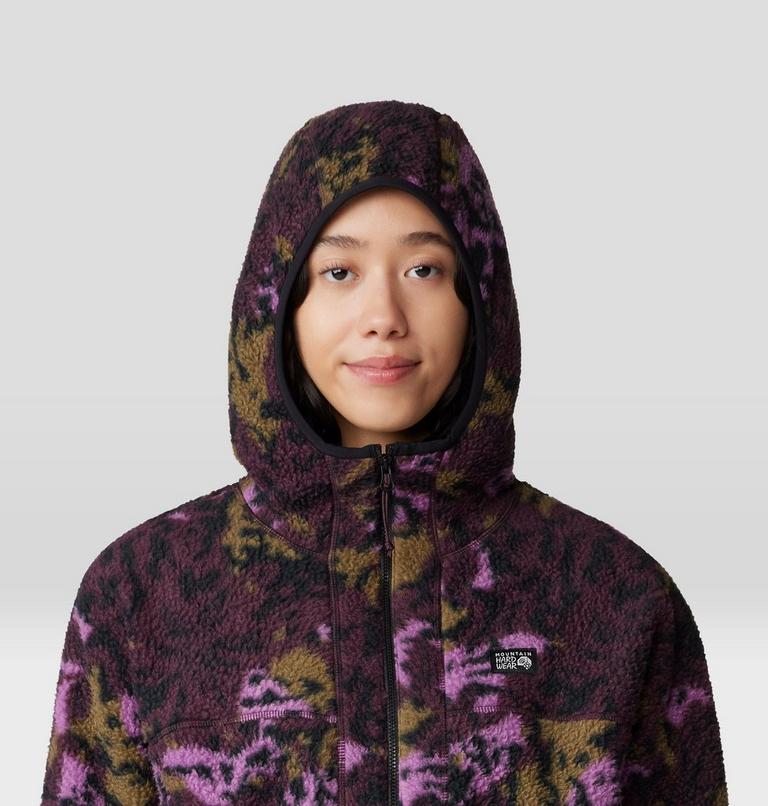 Women's HiCamp Fleece Printed Hoody, Color: Blackberry Forests Floor Print, image 4