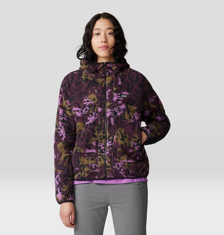 Women's HiCamp Fleece Printed Hoody, Color: Blackberry Forests Floor Print, image 5