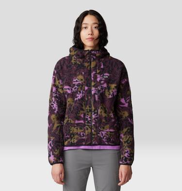 Women's HiCamp Fleece Printed Hoody, Color: Blackberry Forests Floor Print, image 9