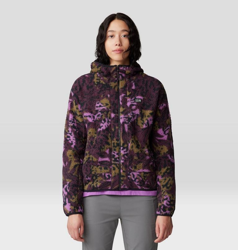 Women's HiCamp Fleece Printed Hoody, Color: Blackberry Forests Floor Print, image 1